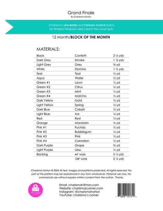 Grand Finale Block of the Month # CH-490 - Special Order