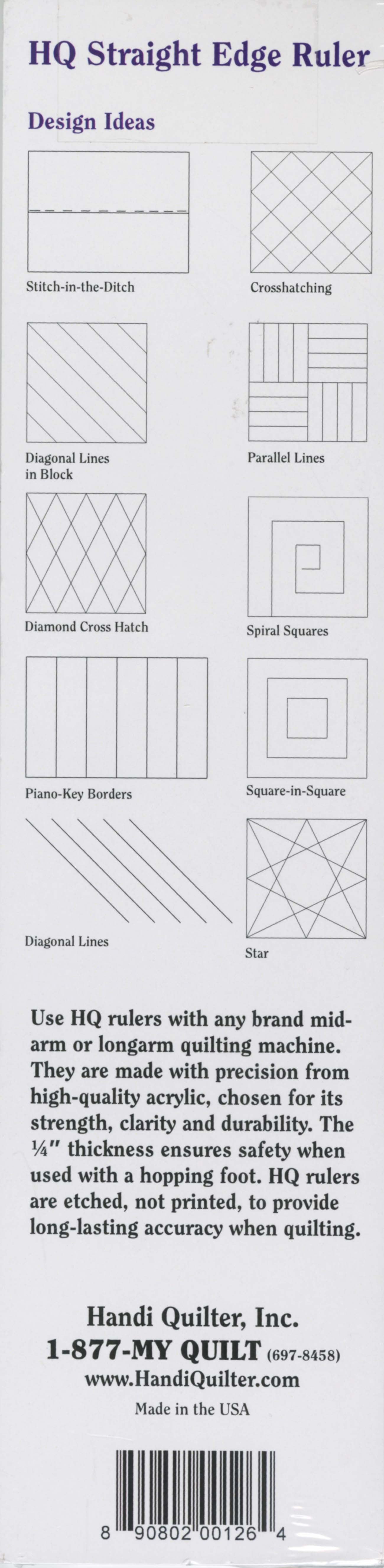 HQ Straight Edge Ruler 3in x 12in # HG00358 - Special Order