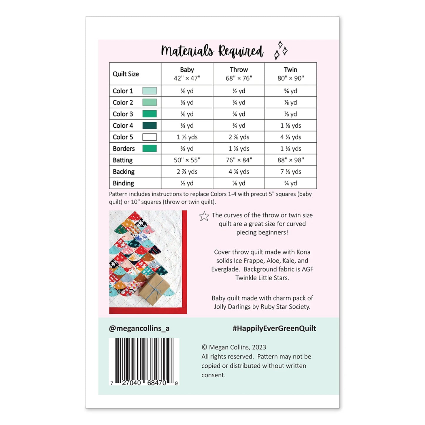 Happily Ever Green Quilt Pattern by Megan Collins Quilt Design