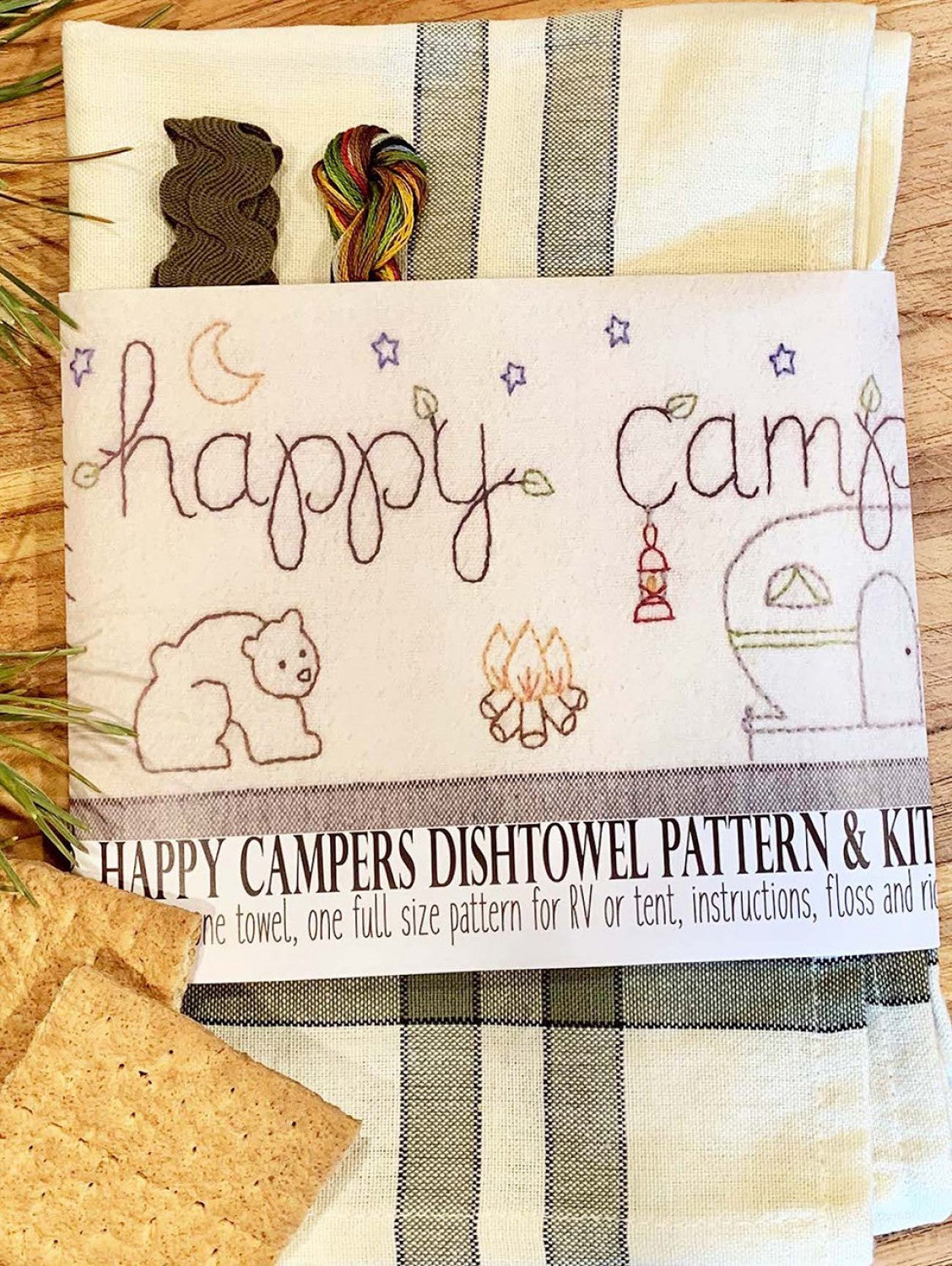 Happy Campers Dishtowel Pattern and Kit # BR258K - Special Order