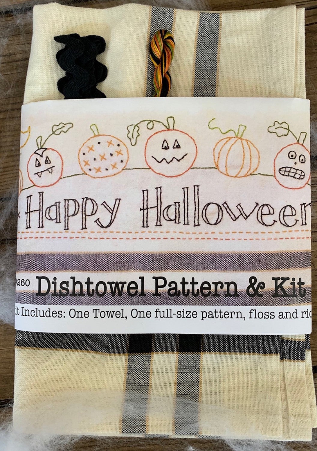 Happy Halloween Dishtowel Pattern and Floss Kit # BR260K