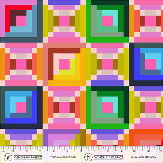 Happy Place by Annabel Wrigley - Log Cabin 55372D-1 Multi