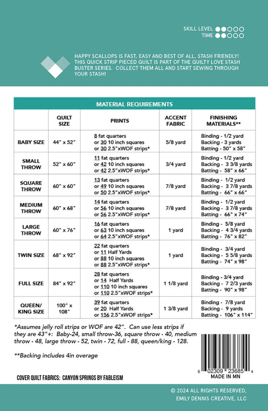 Happy Scallops Quilt Pattern by Quilty Love
