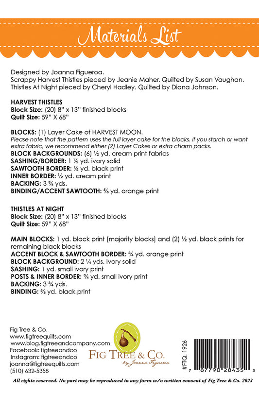 Harvest Thistles # FTQ1926 - Special Order