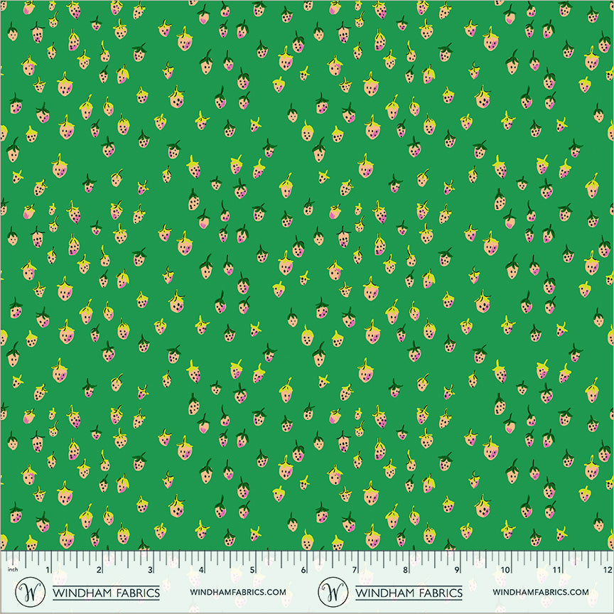 Heather Ross Favorites by Heather Ross - Field Strawberries 50899D-12 Jade