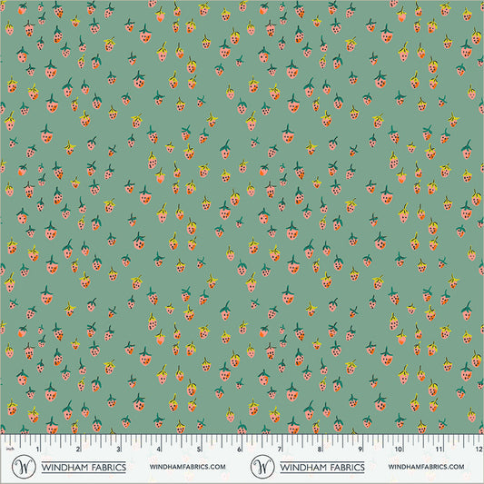Heather Ross Favorites by Heather Ross - Field Strawberries 50899D-13 Teal