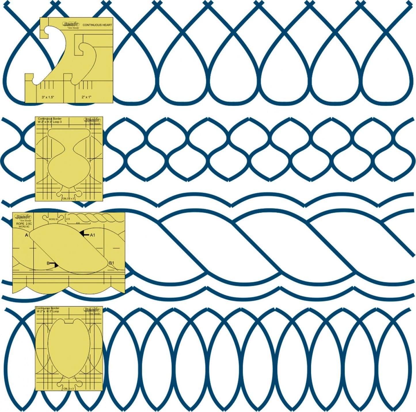 High Shank Border Sampler Set # WT-BS-HS - Special Order