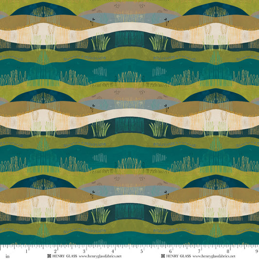 Highland Nature Walk by Alison Woodside - Field Stripe 4594-67 Teal