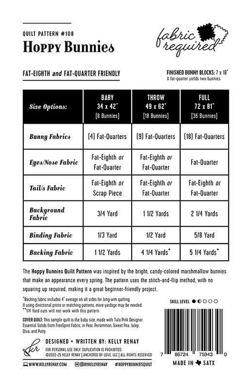 Hoppy Bunnies Quilt Pattern by Kelly Renay