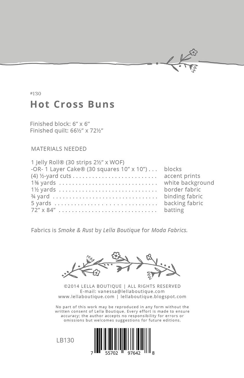 Hot Cross Buns Quilt Pattern by Lella Boutique