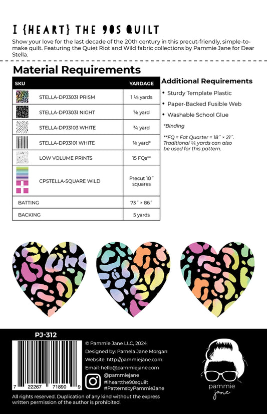 I Heart the 90's Quilt Pattern by Pammie Jane