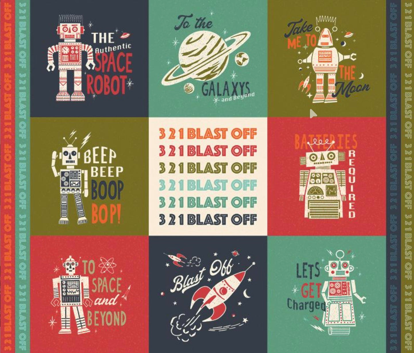 321 Blast Off Panel Multi 20956 11 Moda #1