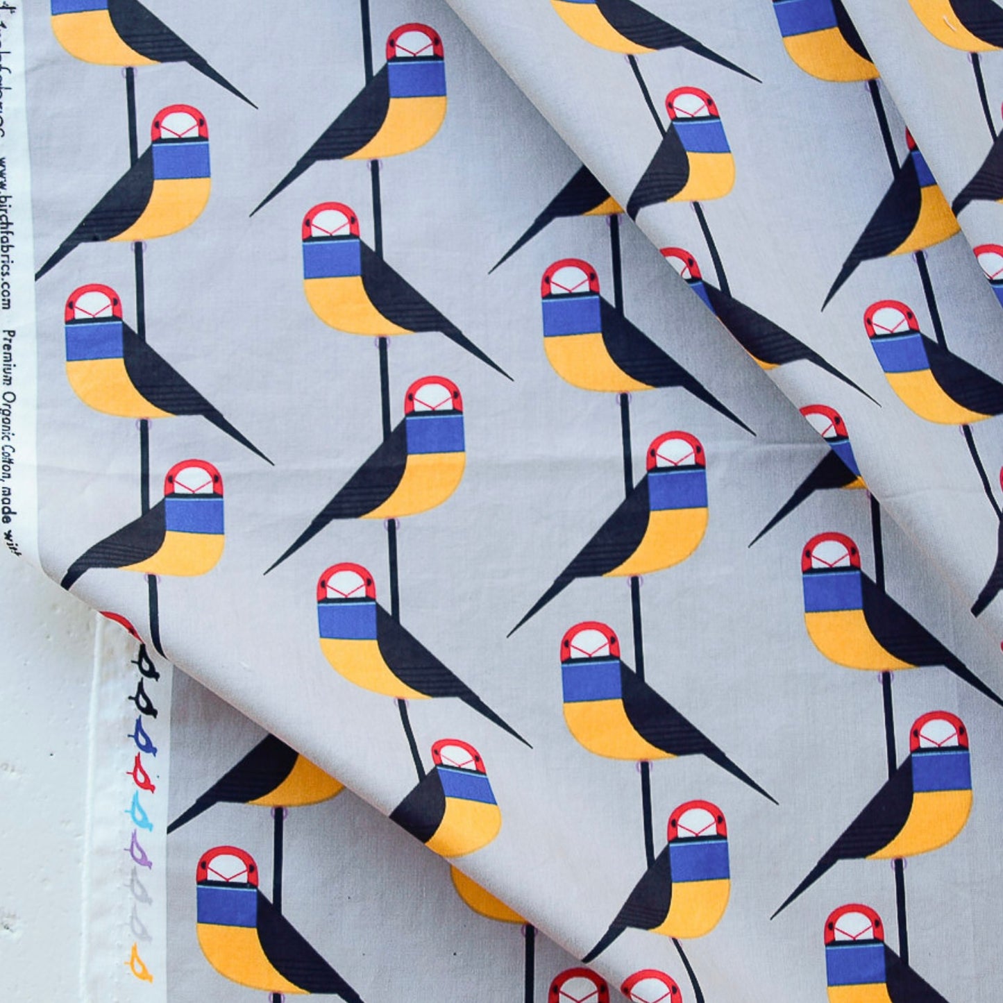 Charley Harper Discovery Place - Gouldian Finch Poplin CH-355
