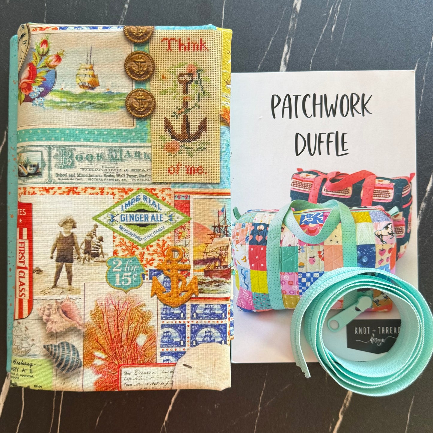 Saltwater by Cathe Holden : Patchwork Duffle Kit - One Fabric Version