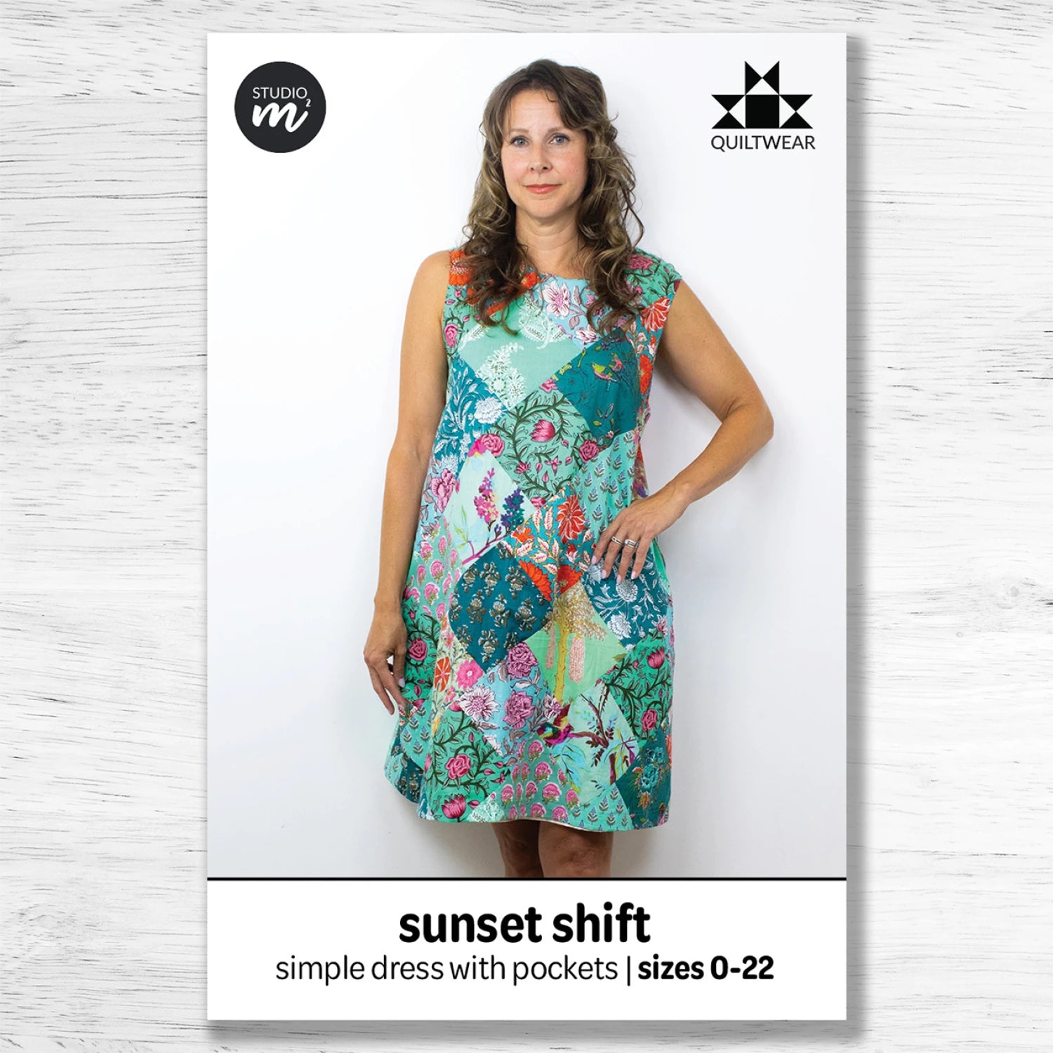 modern simple dress patterns Sunset Shift Patchwork Dress Pattern by Studio M Square