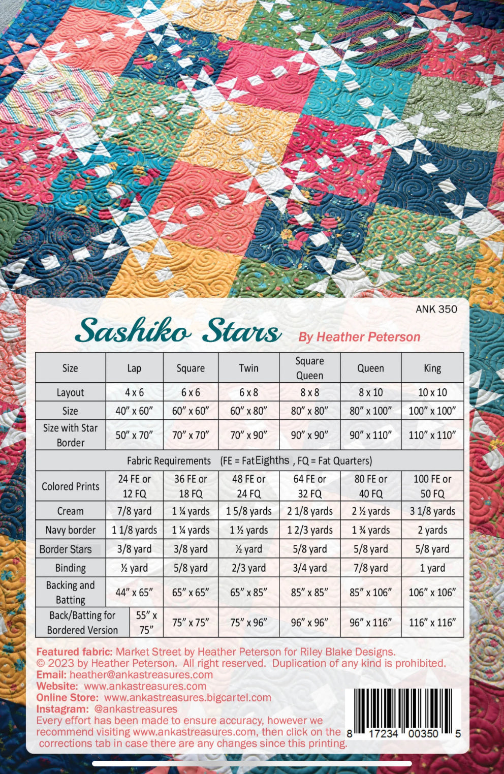 Sashiko Stars # ANK350 - Special Order