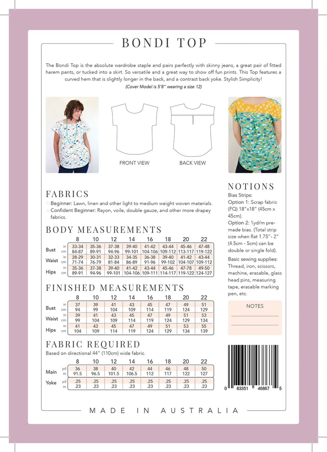 Bondi Top Pattern by Sew to Grow - Special Order