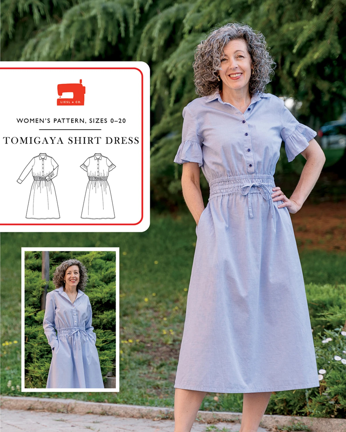 modern shirt dress pattern Tomigay Shirt Dress Pattern by Liesl & Co
