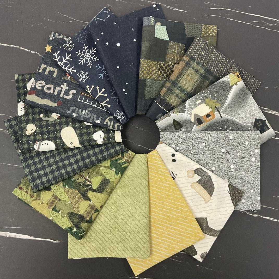 Snowy Days & Frosty Nights by Kathi Campbell : Woolen Forest Moss 8465-62