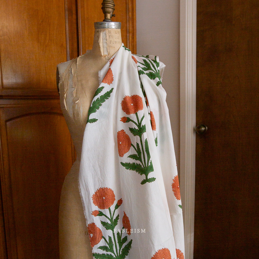 Indian Block Prints: Cottage by Fableism - Boho Floral Sienna BPCT-01-BOH-SIENNA
