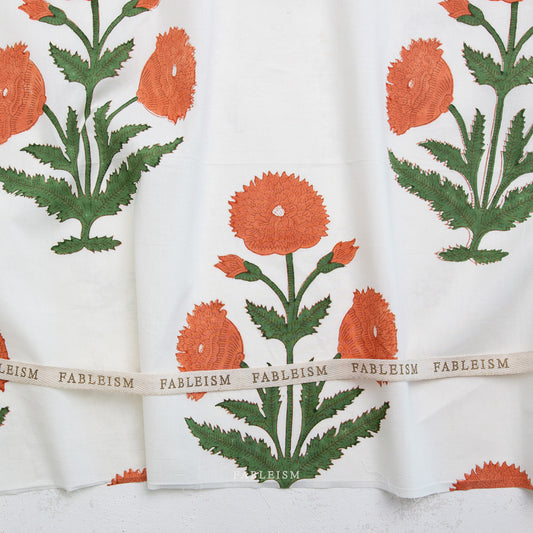 Indian Block Prints: Cottage by Fableism - Boho Floral Sienna BPCT-01-BOH-SIENNA