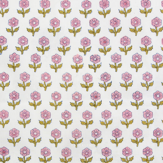 Indian Block Prints: Cottage by Fableism - Flowerling Pink BPCT-10-FWG-PINK