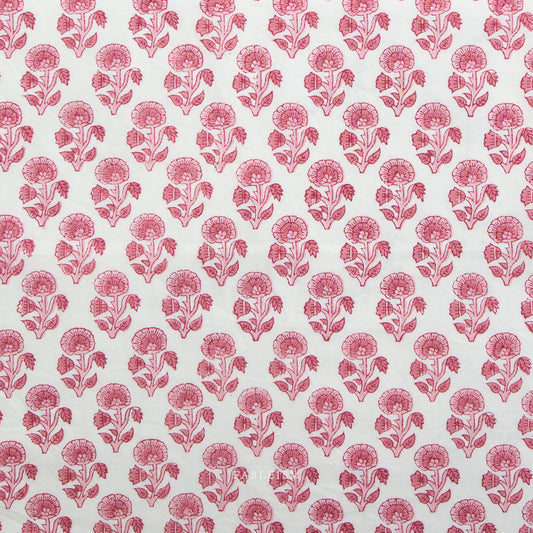 Indian Block Prints: Cottage by Fableism - Stamp Floral Pink BPCT-03-SPF-PINK