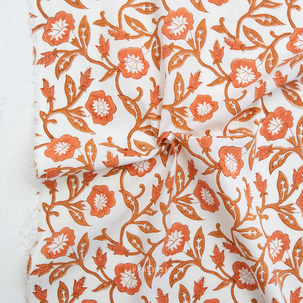 Indian Block Prints: Cottage by Fableism - Trumpet Vines Sienna BPCT-02-TMP-SIENNA