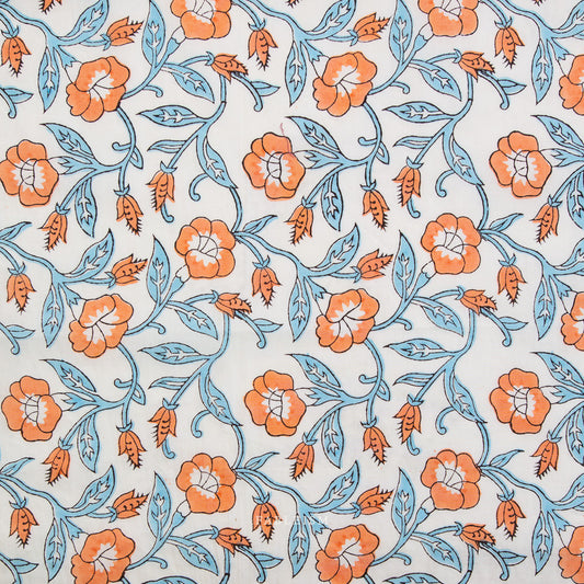 Indian Block Prints: Cottage by Fableism - Trumpet Vines Winter BPCT-02-TMP-WINTER