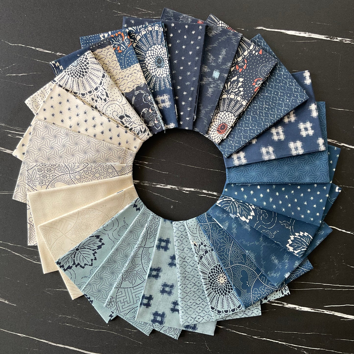 Indigo Blooming by Debbie Maddy: Koraju Patchwork Navy 48098 12