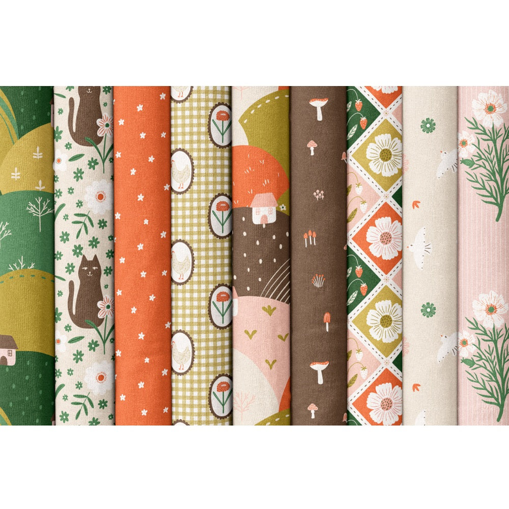 It Was The 70's by Cora Vickers : A Field of Stripes and Flowers Pink 2293-84