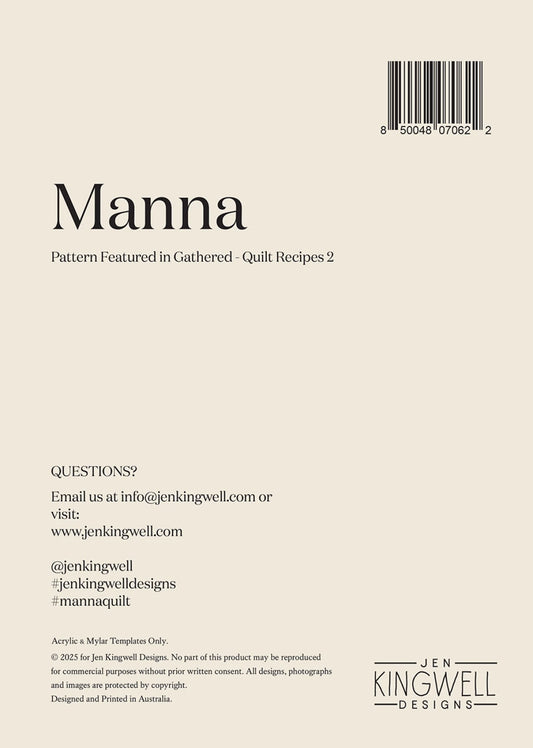 Gathered - Quilt Recipes 2 by Jen Kingwell Designs : Manna Mylar & Acrylic Templates