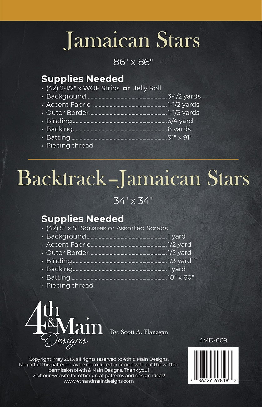 Jamaican Stars Quilt Pattern by 4th & Main