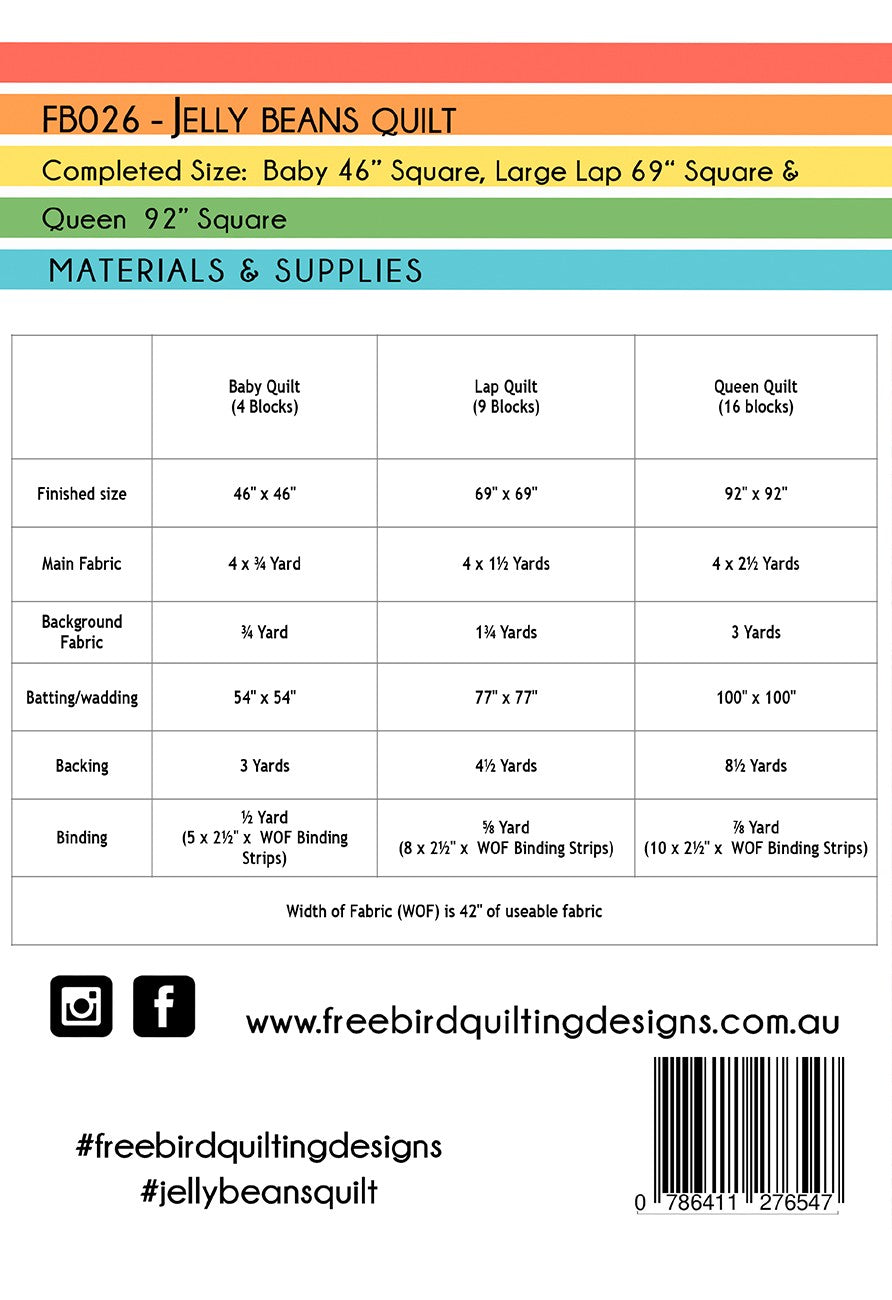 Jelly Beans Quilt Pattern by Free Bird Quilting Designs