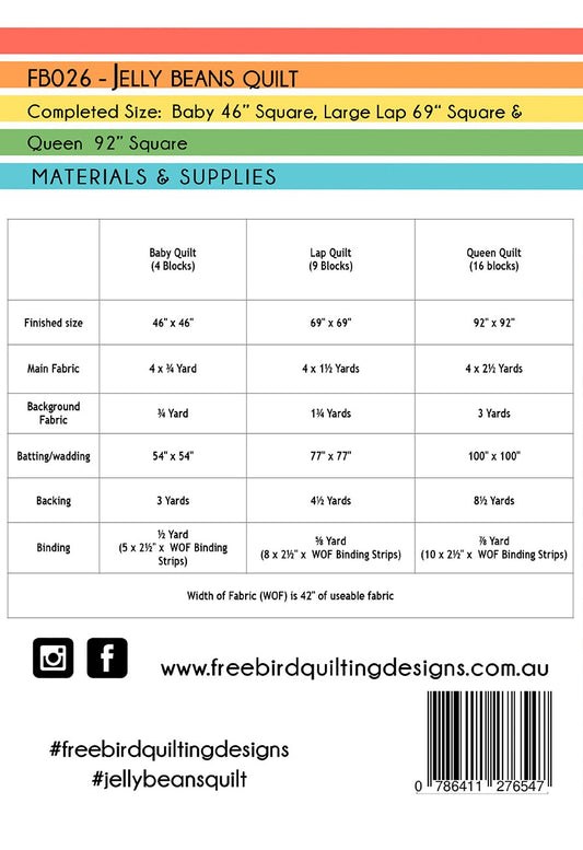 Jelly Beans Quilt Pattern by Free Bird Quilting Designs