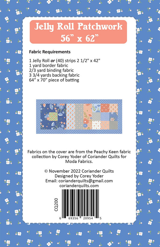 Jelly Roll Patchwork Quilt Pattern by Coriander Quilts - Special Order