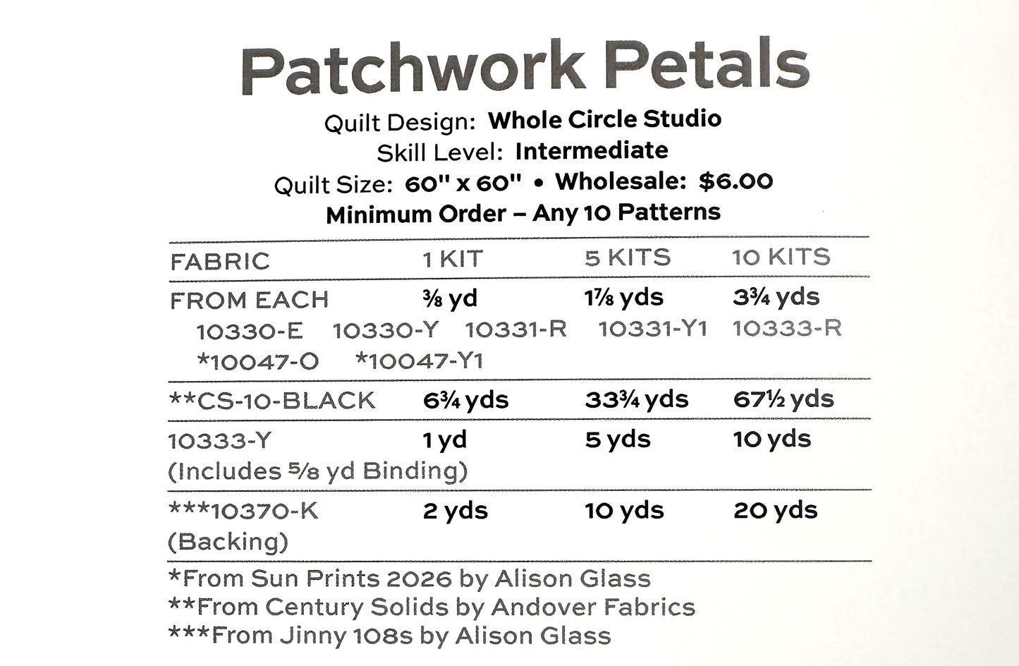 Jinny by Alison Glass : Patchwork Petals Quilt Kit