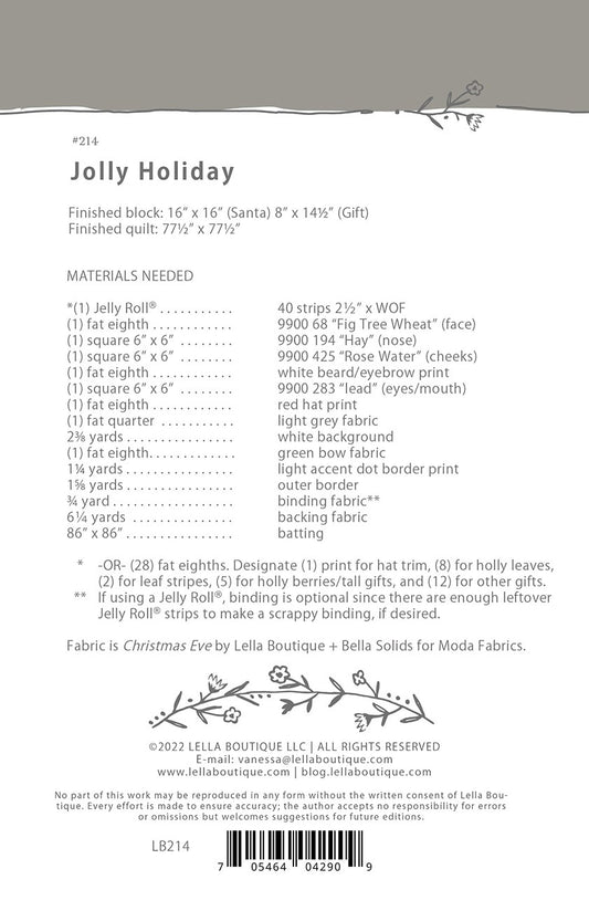 Jolly Holiday Quilt Pattern by Lella Boutique