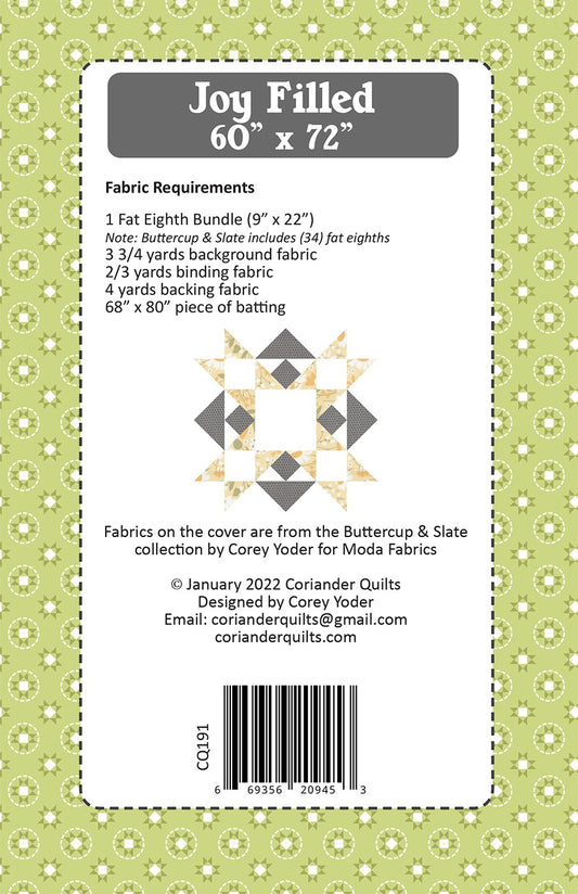 Joy Filled Quilt Pattern by Coriander Quilts - Special Order