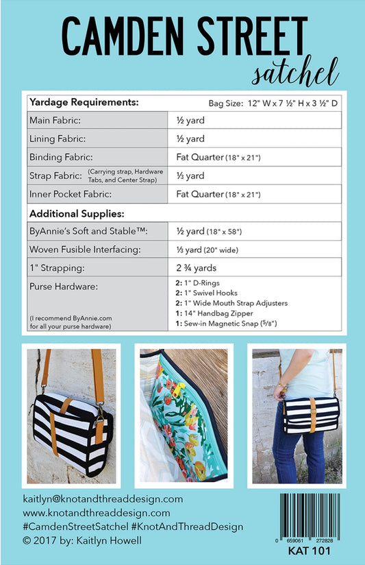 Camden Street Satchel Pattern by Knot & Thread Design