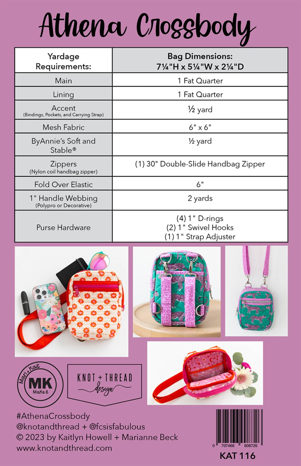 Athena Crossbody Pattern by Knot & Thread Design