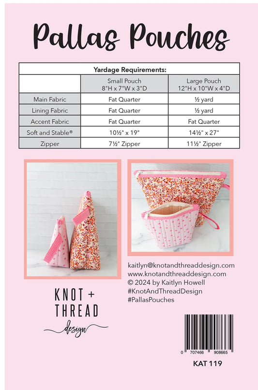 Pallas Pouches Pattern by Knot & Thread Design