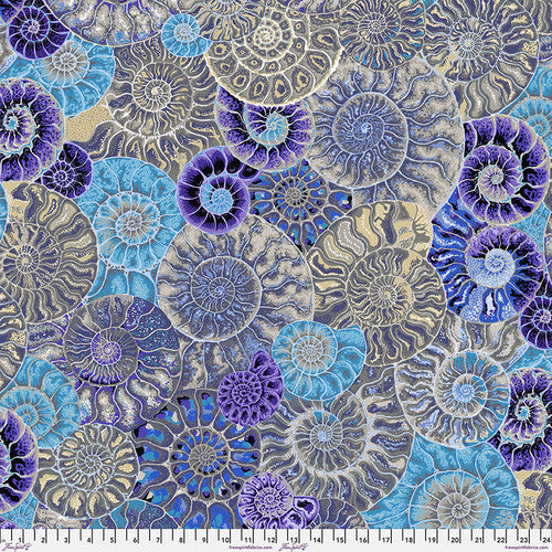 Kaffe Fassett Collective August 2024 - Ammonites Blue PWPJ128.BLUE