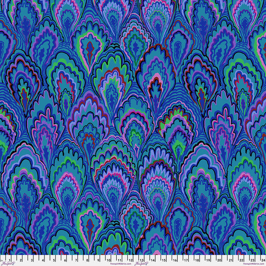 Kaffe Fassett Collective February 2025 : Marble Scallops Blue-PWGP207.BLUE