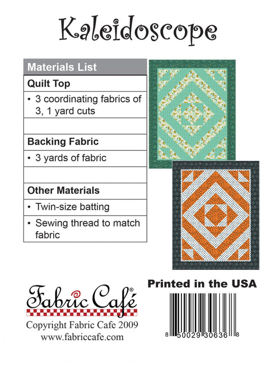 Kaleidoscope Quilt Pattern by Fabric Cafe
