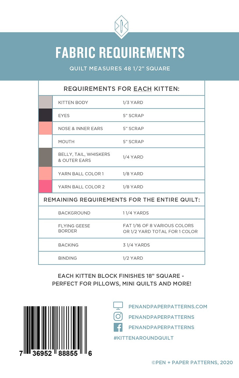 Kitten Around Quilt Pattern by Pen + Paper Patterns