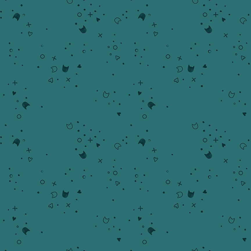 Kitty Litter by Pammie Jane Minky - XSTELLA-PPJ2986 Teal