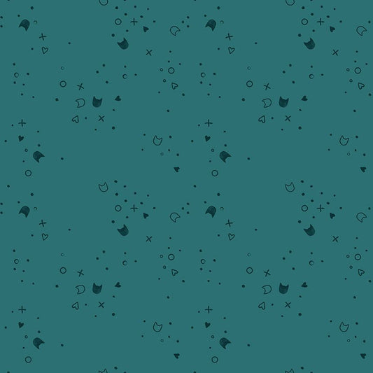 Kitty Litter by Pammie Jane Minky - XSTELLA-PPJ2986 Teal