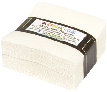 Kona Solids Snow : Mini Charm Pack
