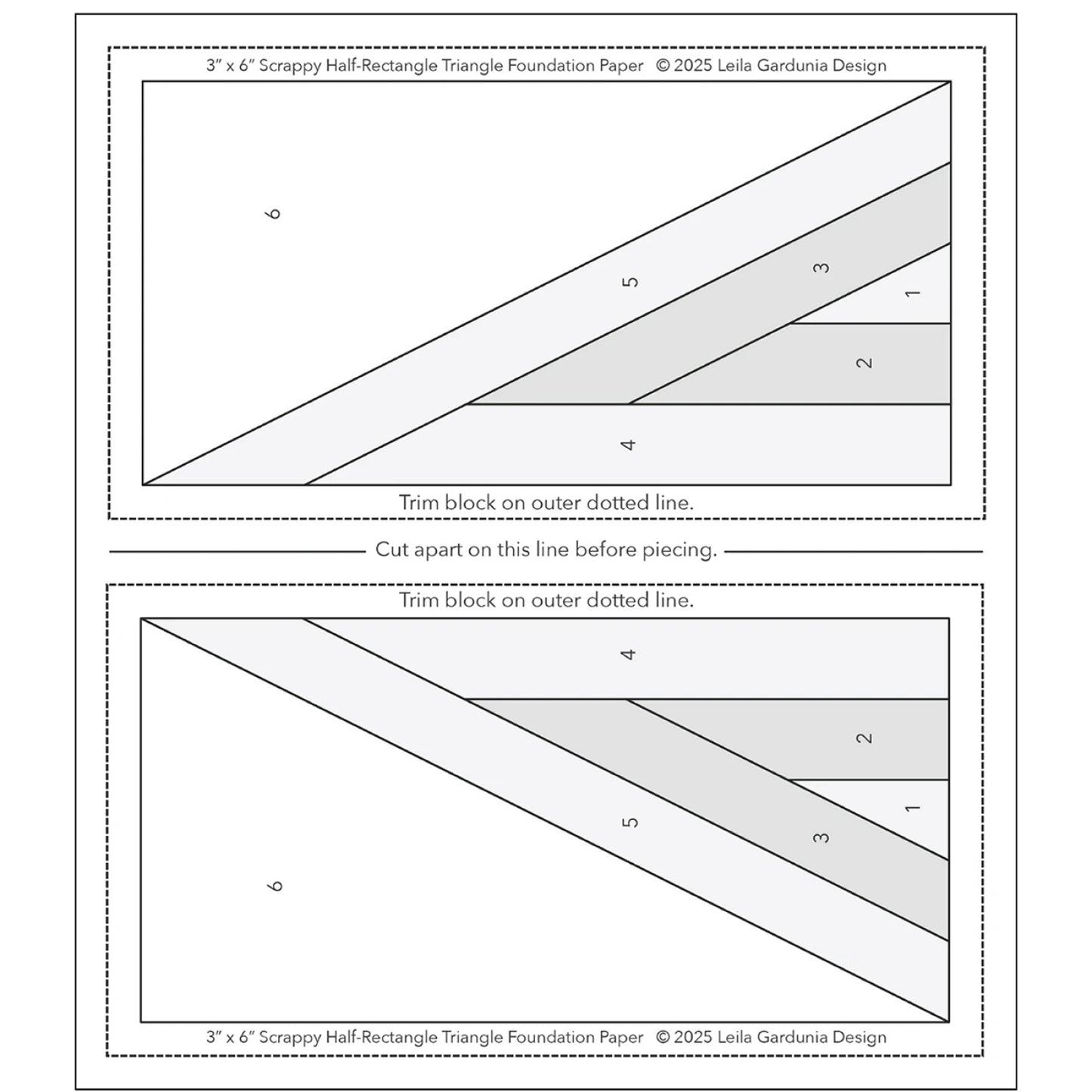 Scrappy Half-Rectangle Triangle Foundation Pad by Leila Gardunia Designs